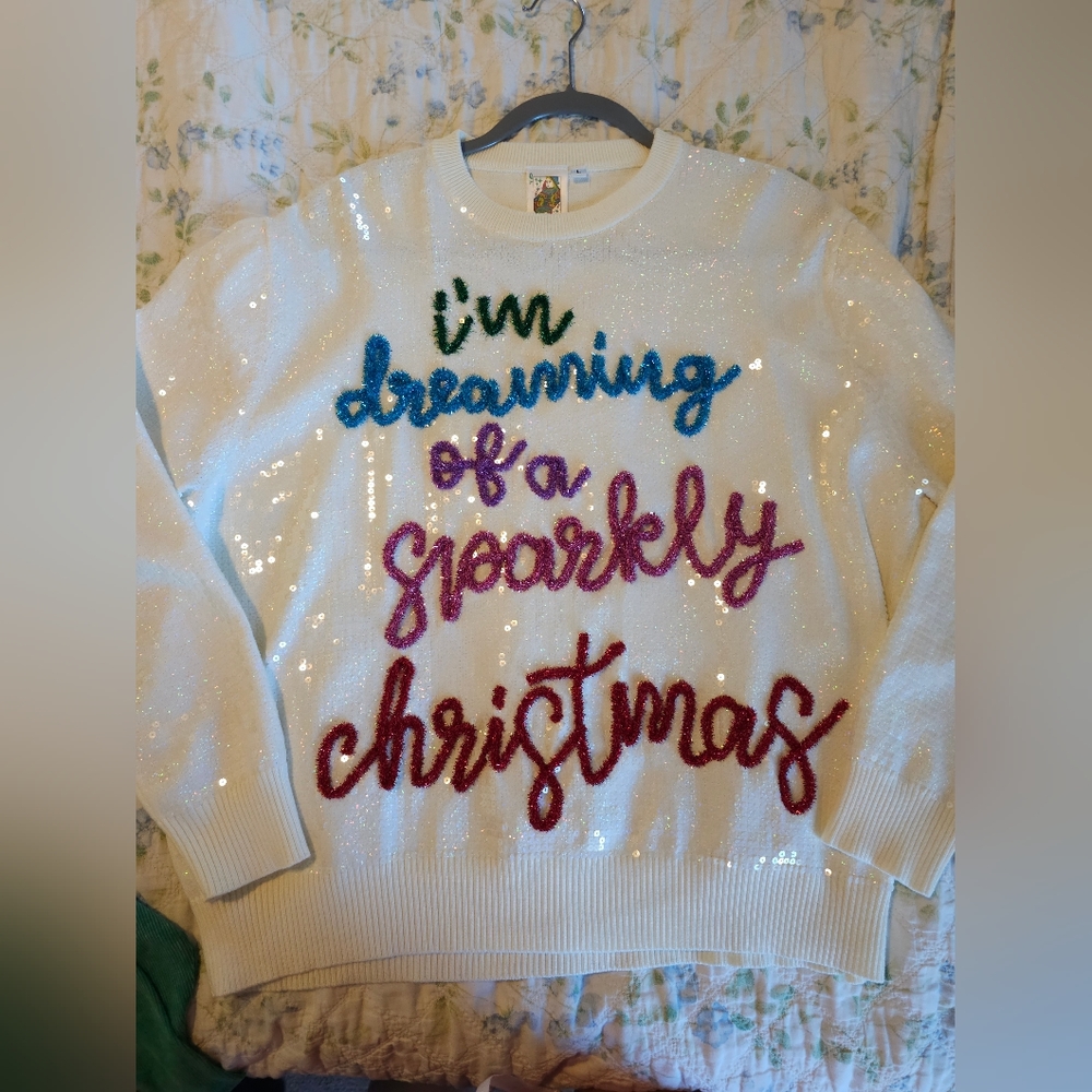 Queen of Sparkles Sequin Christmas Sweater